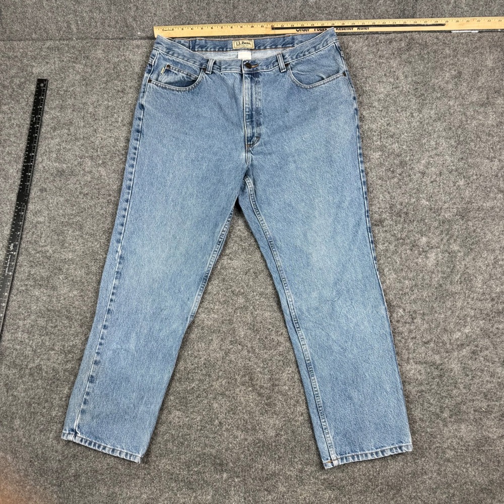 L.L. Bean Jeans Mens Size 38x29 Blue Classic Fit Cotton Denim Straight Leg Pants